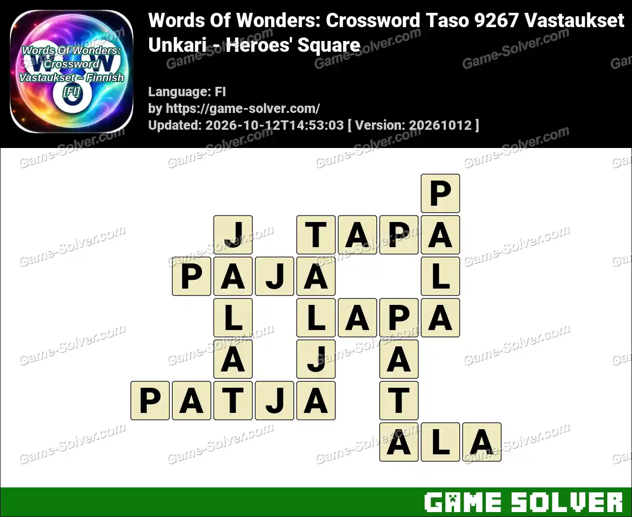 Words Of Wonders: Crossword Taso 9267 Vastaukset – Unkari – Heroes’ Square